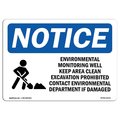 Signmission Safety Sign, OSHA Notice, 10" Height, Environmental Monitoring Sign With Symbol, Portrait OS-NS-D-710-V-12114